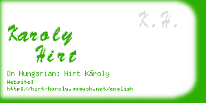 karoly hirt business card